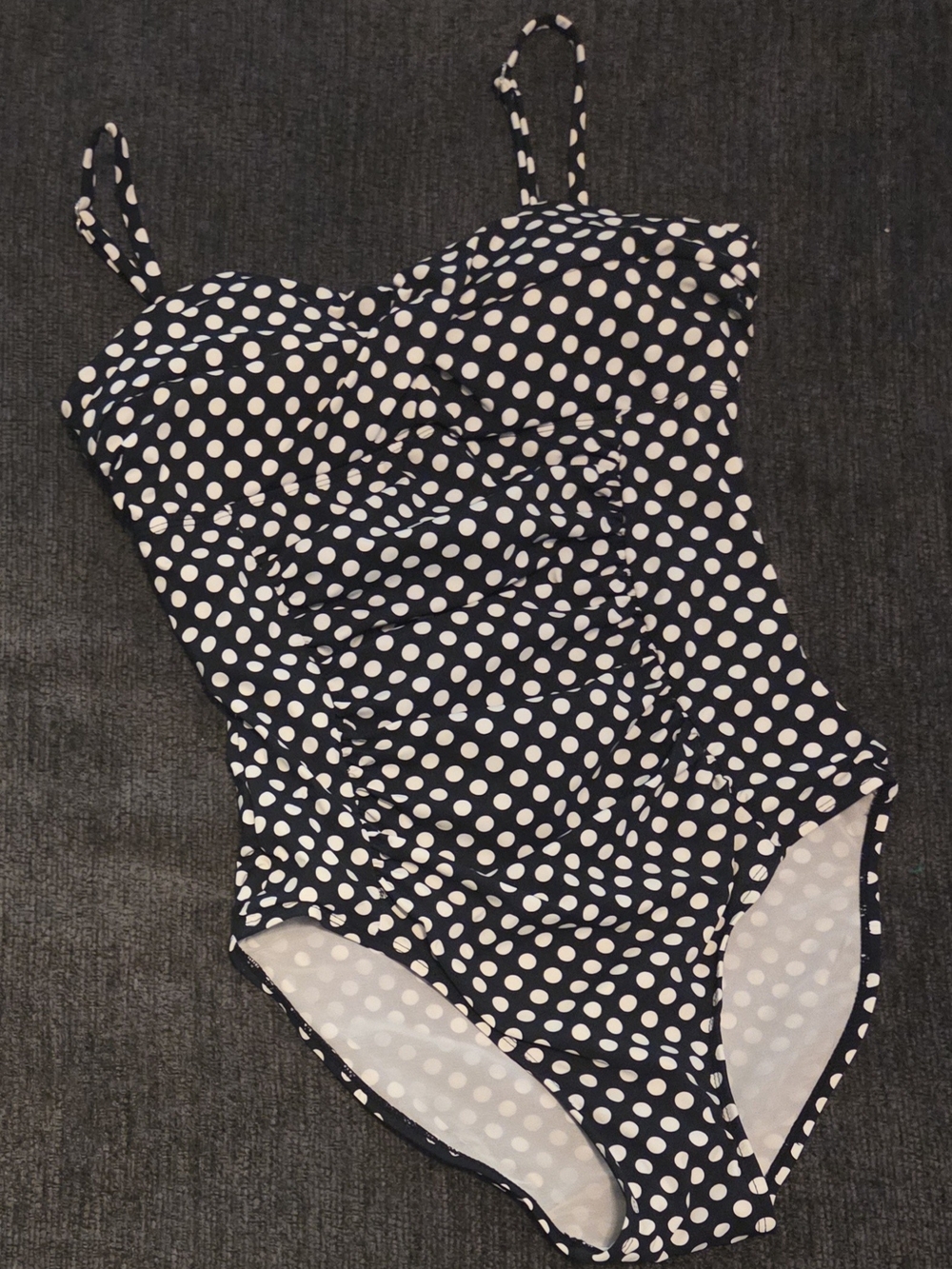 SPANX Love Your Assets Black and White Polka Dot Swimwear. Size M